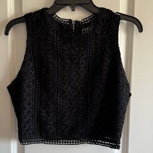 Abercrombie & Fitch Black Crochet Lace Crop Top